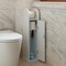 White Freestanding Bathroom Toilet Paper Roll Holder with Storage and Extra Slot For Tissue Roll
